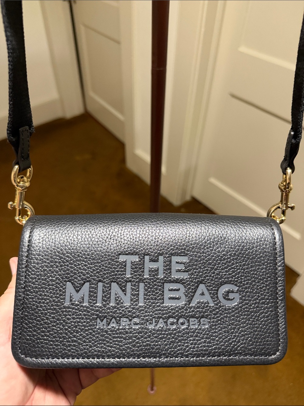 Marc Jacobs The Mini Bag - Black Pebbled Leather with Gold Hardware